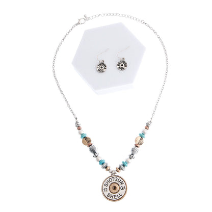 12 Gauge Shotgun Shell Pendant Bead Necklace Set