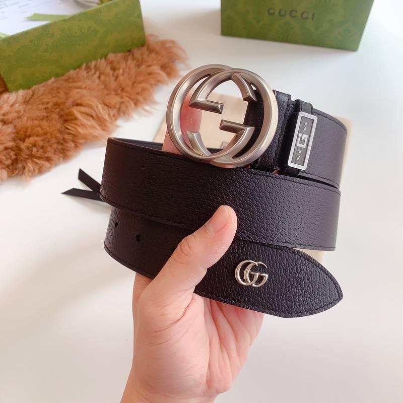 GUCCI Embellished coated-canvas and leather belt &