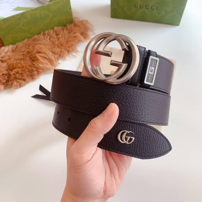 GUCCI Embellished coated-canvas and leather belt &