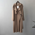 Herbst neue Mode eleganter langer Trenchcoat für Frauen Retro britischer Oversize-Mantel Damen