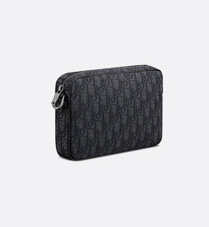 Dior Saddle Triple Pouch Beige and Black Dior Oblique Jacquard