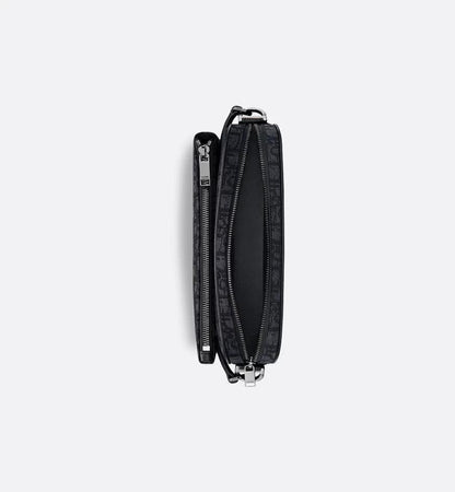 Dior Saddle Triple Pouch Beige and Black Dior Oblique Jacquard
