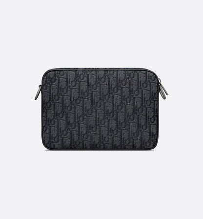 Dior Saddle Triple Pouch Beige and Black Dior Oblique Jacquard