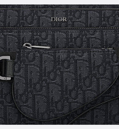 Dior Saddle Triple Pouch Beige and Black Dior Oblique Jacquard