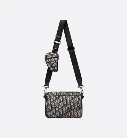 Dior Saddle Triple Pouch Black Dior Oblique Jacquard