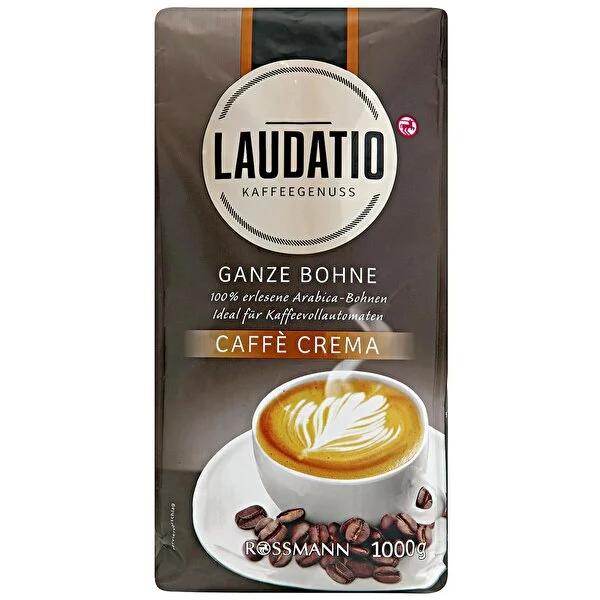 Laudatio Whole Coffee Beans - 100% Arabica Cafe Crema 1000g - Rich Flavor &amp; Freshness