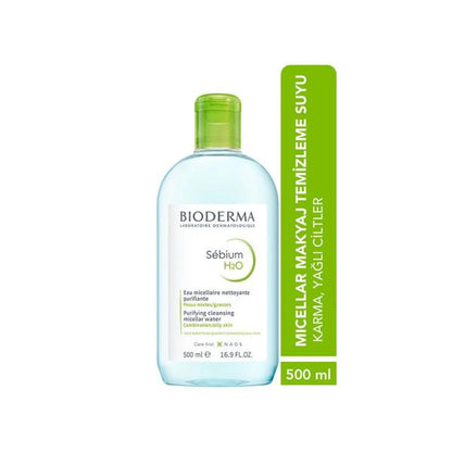 Bioderma Sebium H2O Micellar Water for Oily and Acne-Prone Skin - Gentle Makeup Remover &amp; Cleanser, Dermatologically Tested, 16.91 fl oz