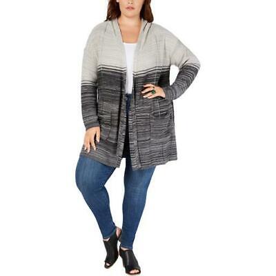 Style &amp; Co. Womens Plus Ombre Hooded Cardigan Sweater