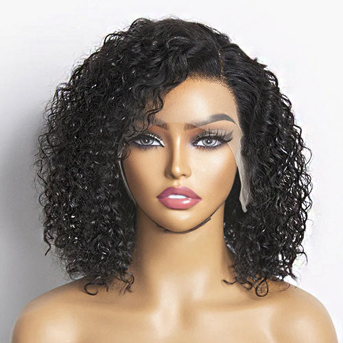 StariaHair 13"x4" Curly Bob Wig Transparent Lace Closure Wig 