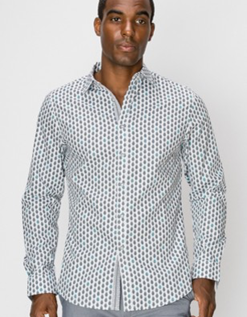 Pineapple Button Down Dress Shirt