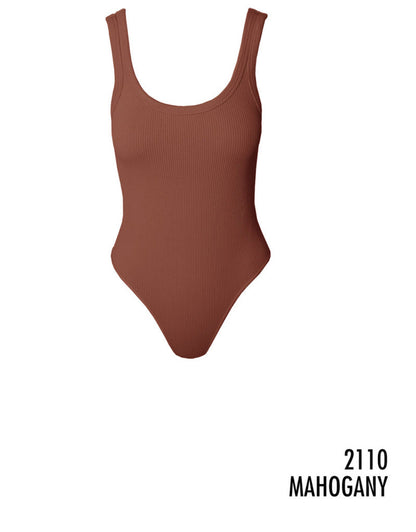 Ribbed Scoop Neck &amp; Back Bodysuit