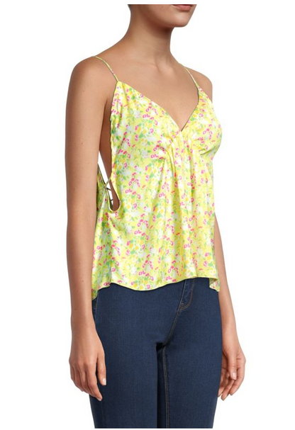 Free People Women’s Gardenia Printed Camisole – Lemon Multi – Size M