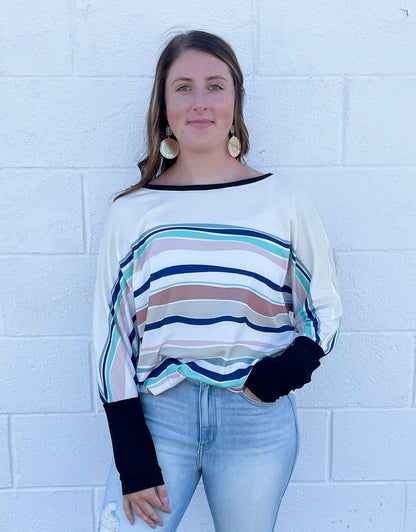 Kate Striped Wide Neck Top