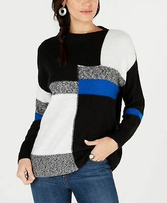 Style &amp; Co Colorblocked Envelope-Neck Sweater