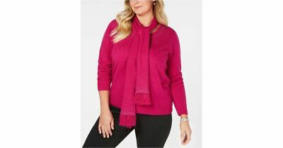 Karen Scott Plus Size Embellished Sweater &amp; Scarf, Various Colors