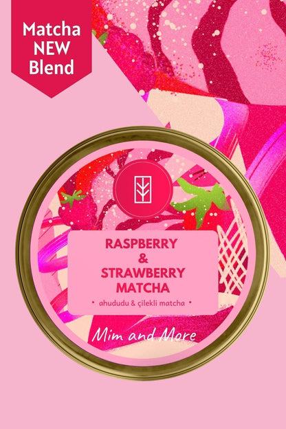 Mim and More Raspberry &amp; Strawberry Matcha Raspberry and Strawberry Flavored Matcha, 25 gr