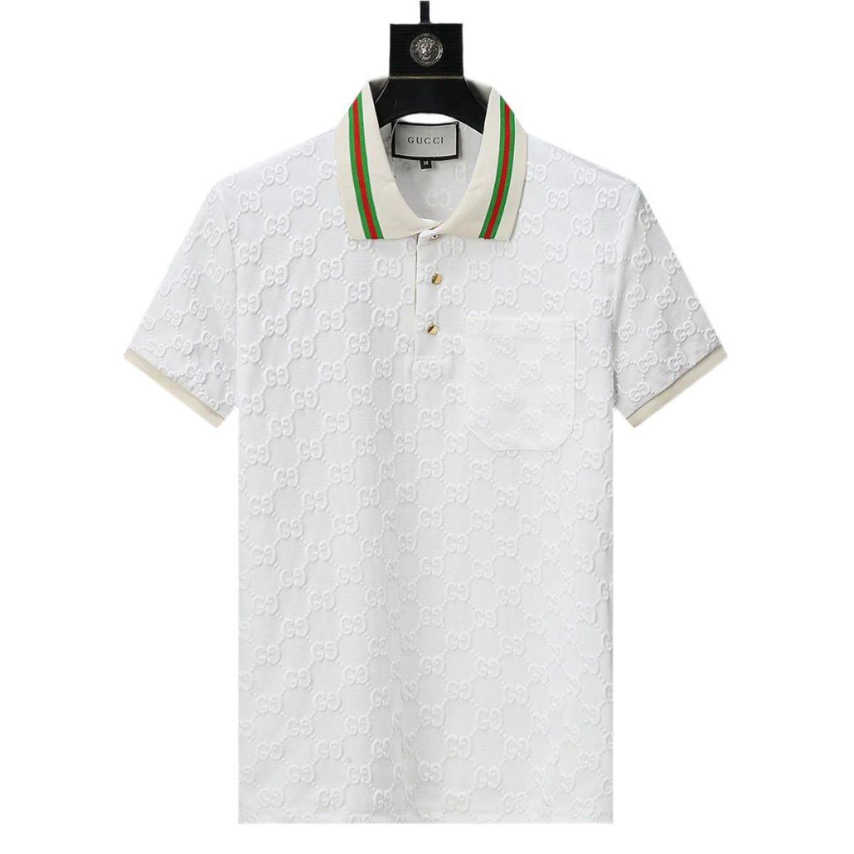 Gucci Luxury White T-shirt with Collar – Men&