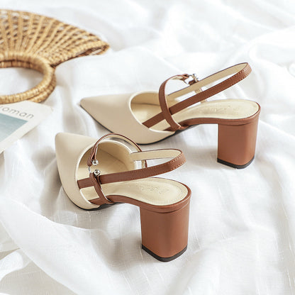 Pointed-toe sandals and high heels