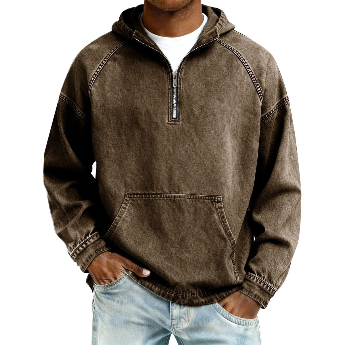 Mens Denim Jacket with Zipper