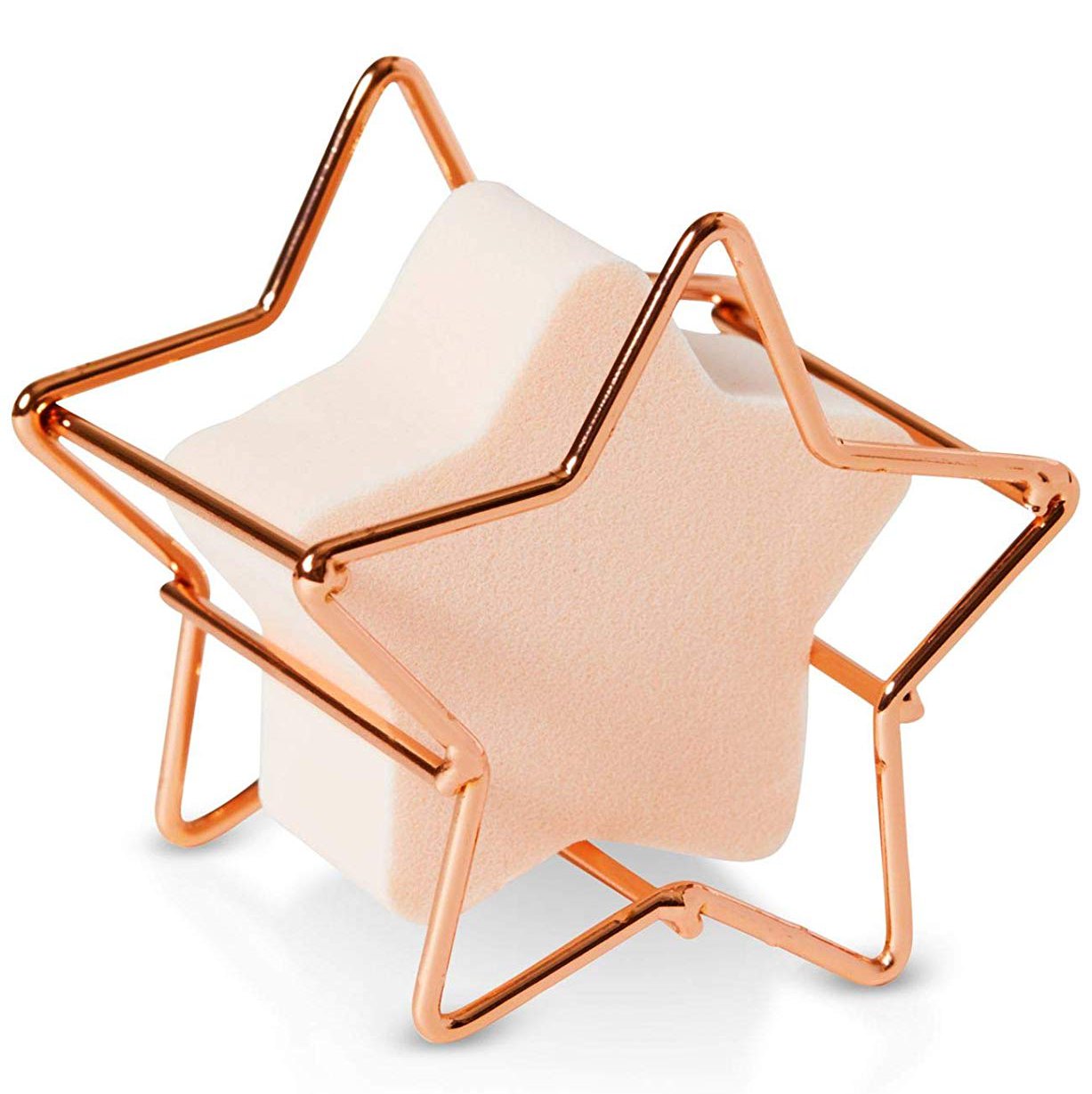 2 PC RH Macy Beauty Collection Cosmetic Star Shaped Sponge &amp; Holder Pink
