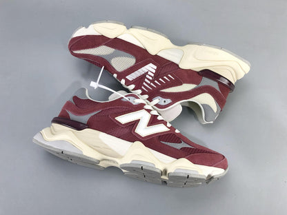 New Balance 9060 Washed Burgundy &amp; Cream Sneakers - Comfort &amp; Style