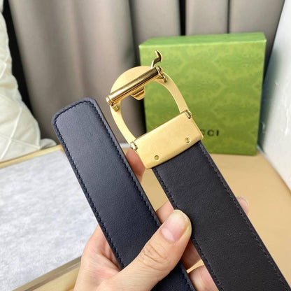 GUCCI Embellished coated-canvas and leather belt &