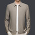 Mens versatile casual light gray lapel jacket with patch pockets