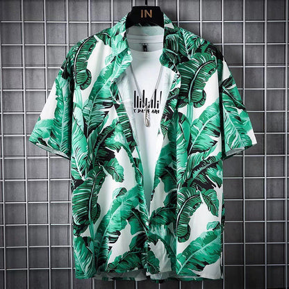 Mens Quick Dry Floral Shirt and Shorts Set