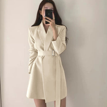 Mid-Length Retro Blazer with Belt