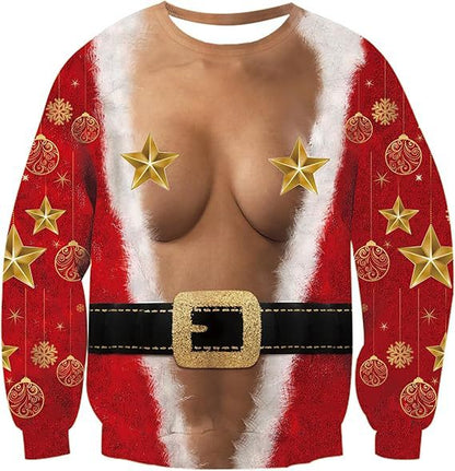 Animal Christmas Print Pullover Sweatshirt