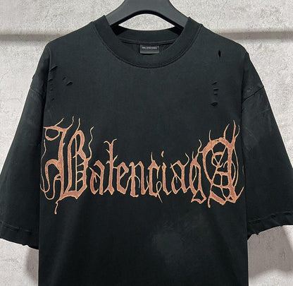 Balenciaga Faded Black T-Shirt Without Collar