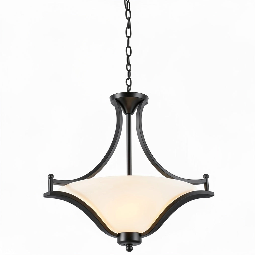 Z-Lite 703SFC-MB Lagoon Three Light Pendant, Steel Frame, Matte Black Finish