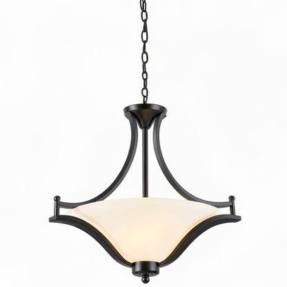 Z-Lite 703SFC-MB Lagoon Three Light Pendant, Steel Frame, Matte Black Finish