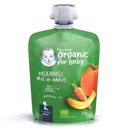 Gerber Organic Banana Carrot &amp; Pumpkin Baby Puree 90g