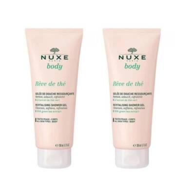 Nuxe Reve De The Revitalizing Shower Gel (2 x 200ml): Gentle, Vegan Formula with Green Tea for a Refreshing &amp; Natural Cleanse