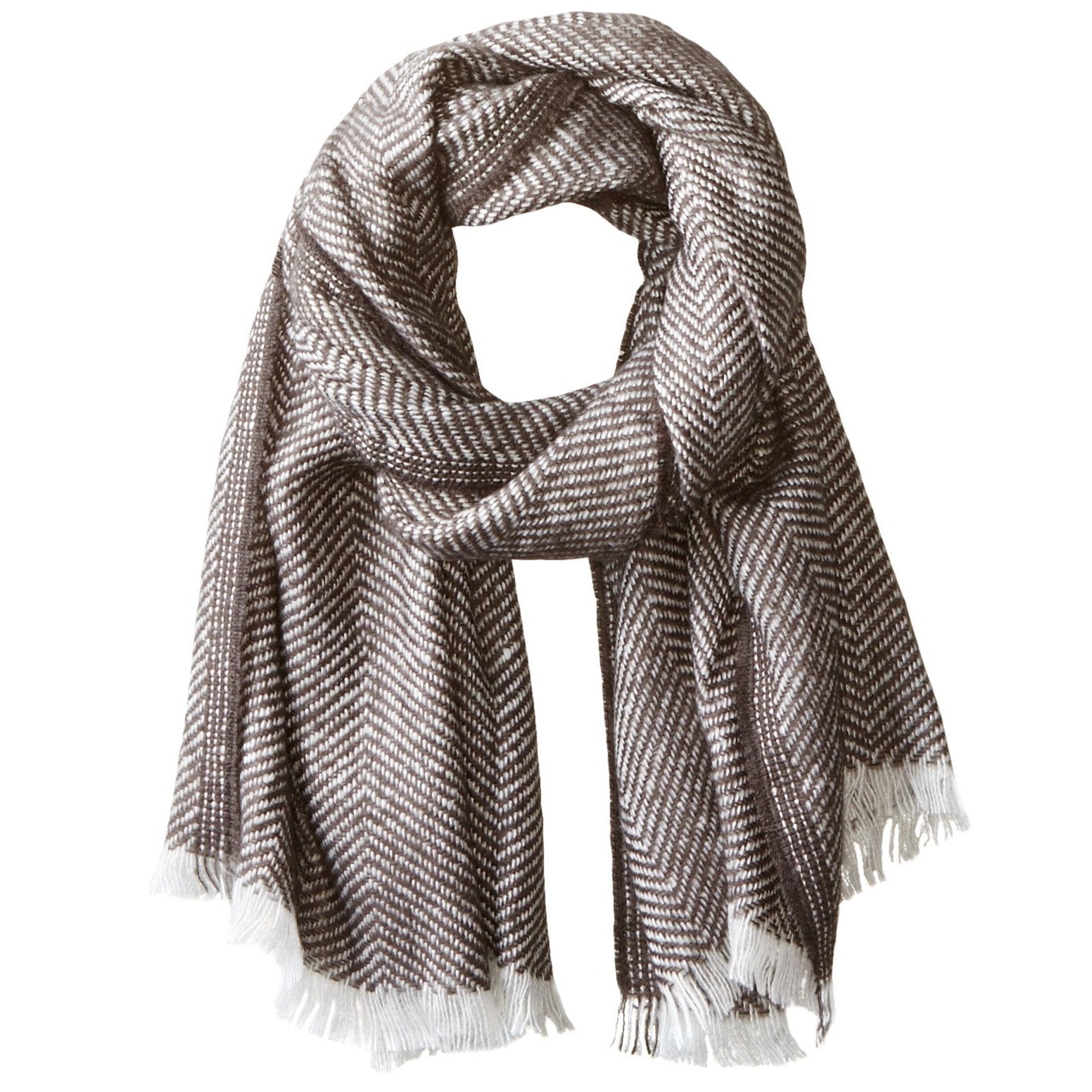 David &amp; Young Womens Herringbone Blanket Wrap, Black, One Size