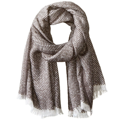 David &amp; Young Womens Herringbone Blanket Wrap, Black, One Size