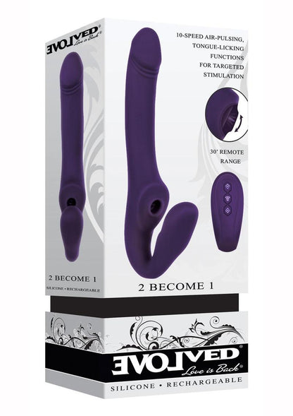 2 Become 1 – 10-Speed Air-Pulsing Silicone Vibrator with Remote Control
