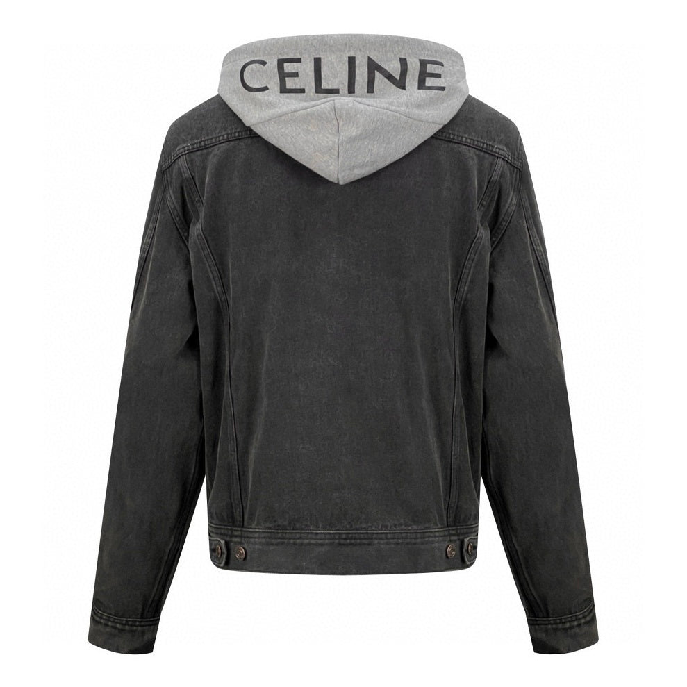 CELINE Washed Grey Denim Jacket – Casual Single-Breasted