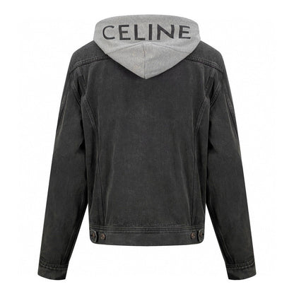 CELINE Washed Grey Denim Jacket – Casual Single-Breasted