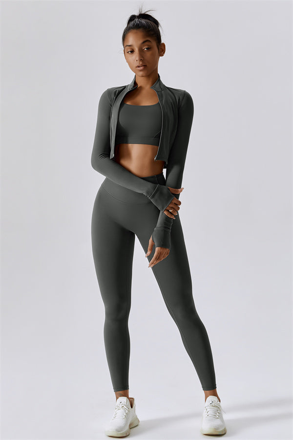 The Eloise Jacket Sports Bra Leggings 3-Piece Set