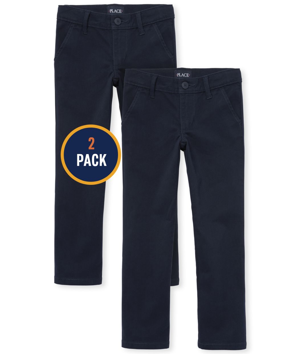 The Childrens Place Girls Uniform Stretch Skinny Chino Pants 2-Pack, Size 10