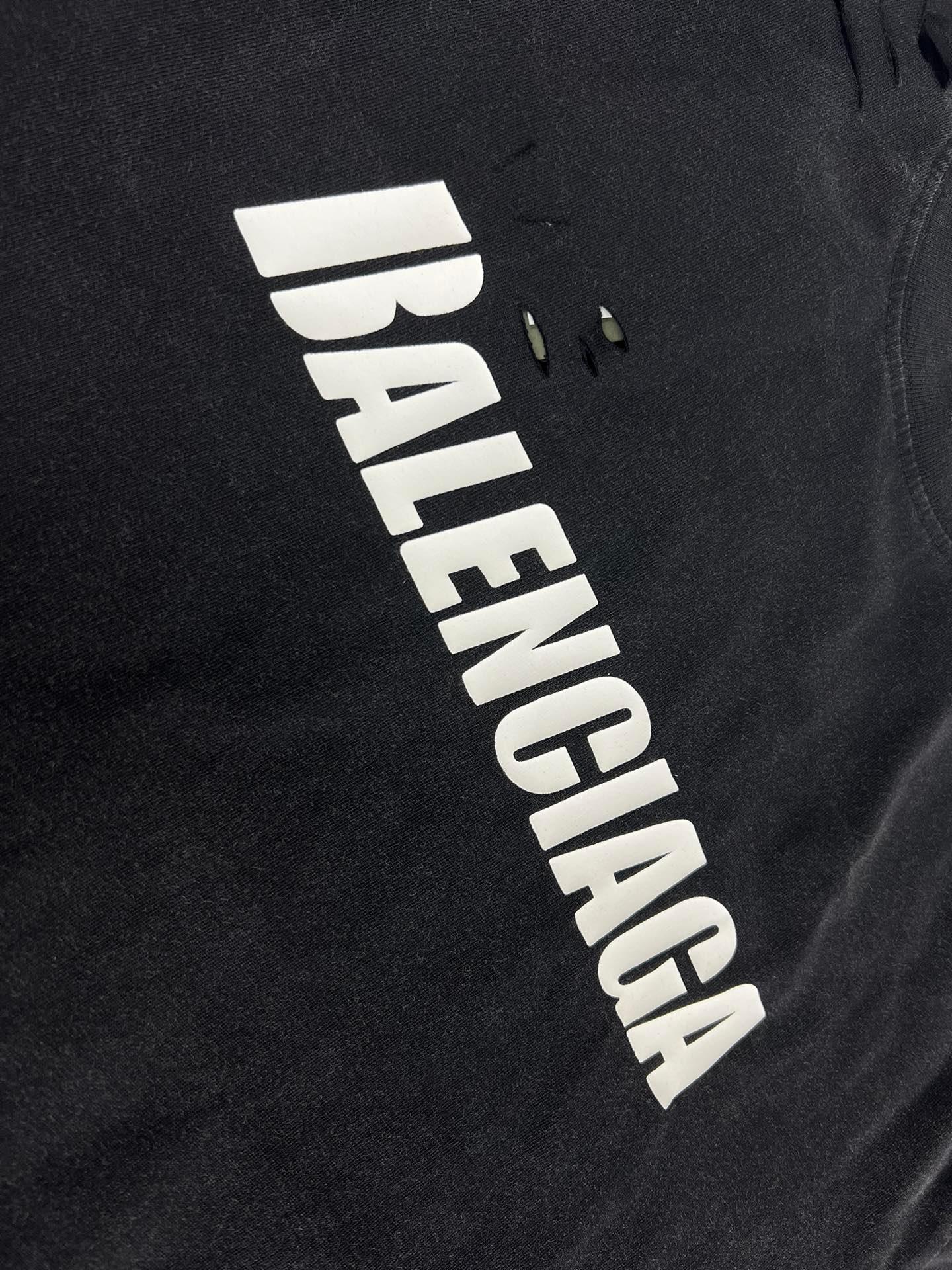 Balenciaga Black T-Shirt Without Collar
