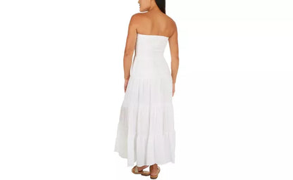 Womens Solid Smocked Tube Top Dress, Choose Sz/Color