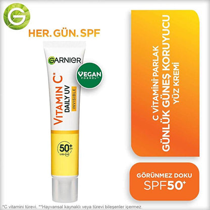 Garnier Vitamin C Daily Sunscreen SPF50+ - 40ml | Brightening Formula