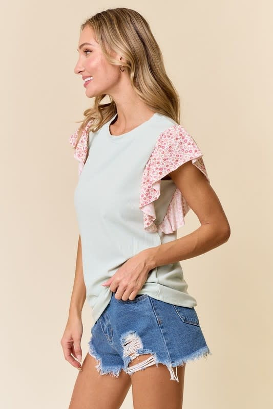 Paisley Princess Top - Sage/Rose