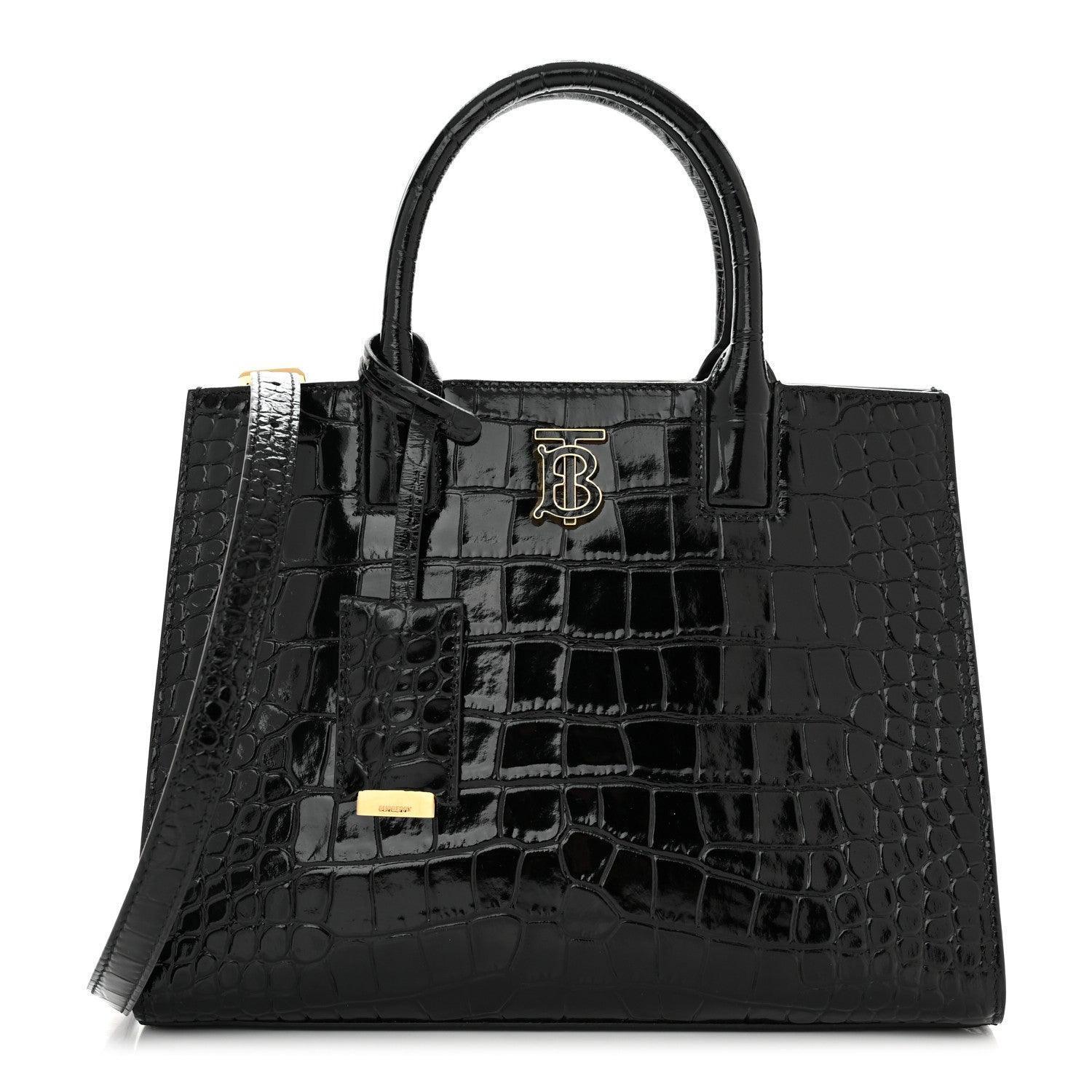 Burberry  Crocodile Embossed Calfskin Mini Frances Tote