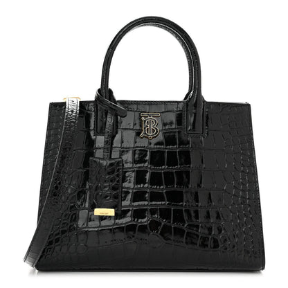 Burberry  Crocodile Embossed Calfskin Mini Frances Tote