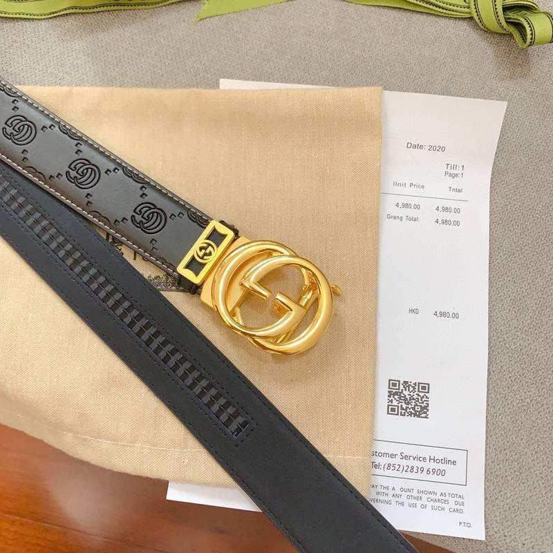 GUCCI Embellished coated-canvas and leather belt &