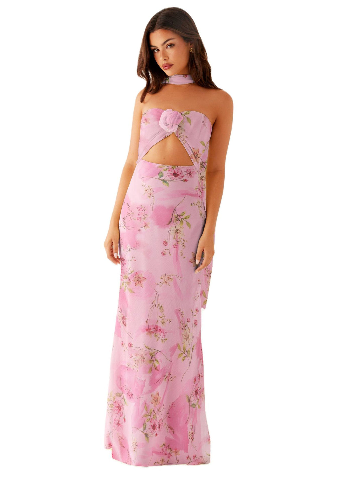 Floral Cut Out Backless Summer Dress